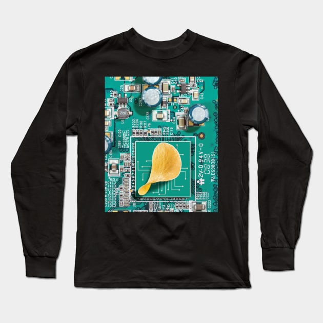 Computer Chip Long Sleeve T-Shirt by Random Galaxy